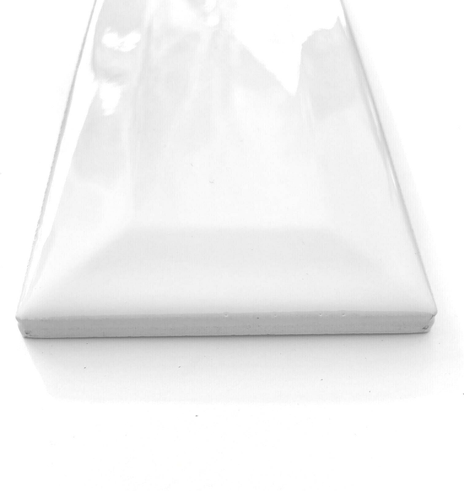 3×6 White Beveled Glossy Ceramic Genuine Subway Tile MADE IN USA (1 PIECE)