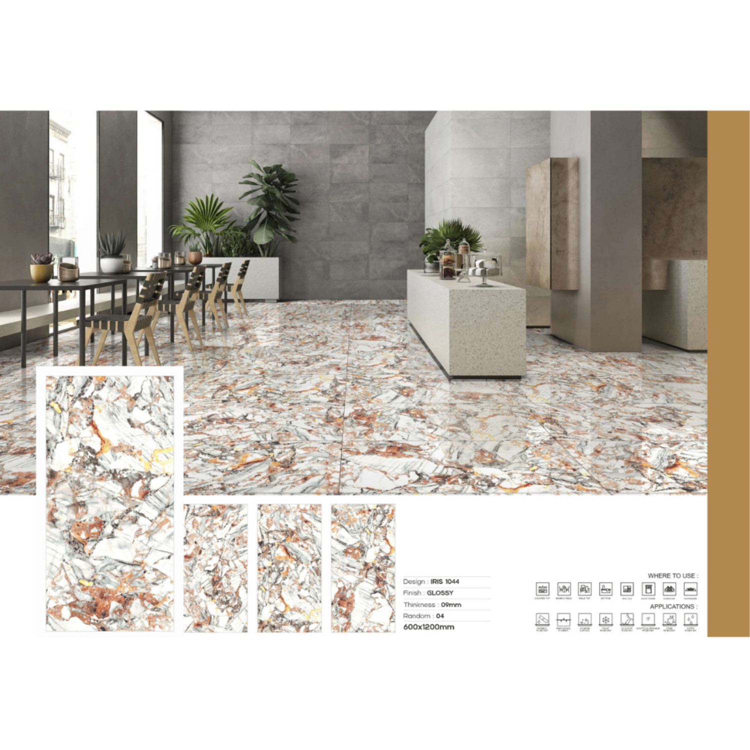 My Luxury Flooring MK IRIS 1044 Porcelain Tiles – 24×48 In Aqua Blue Onyx Tile