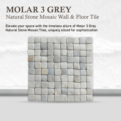 MOLAR 3 Grey Natural Stone Mosaic Wall & Floor Tile ($16.34/SqFt)