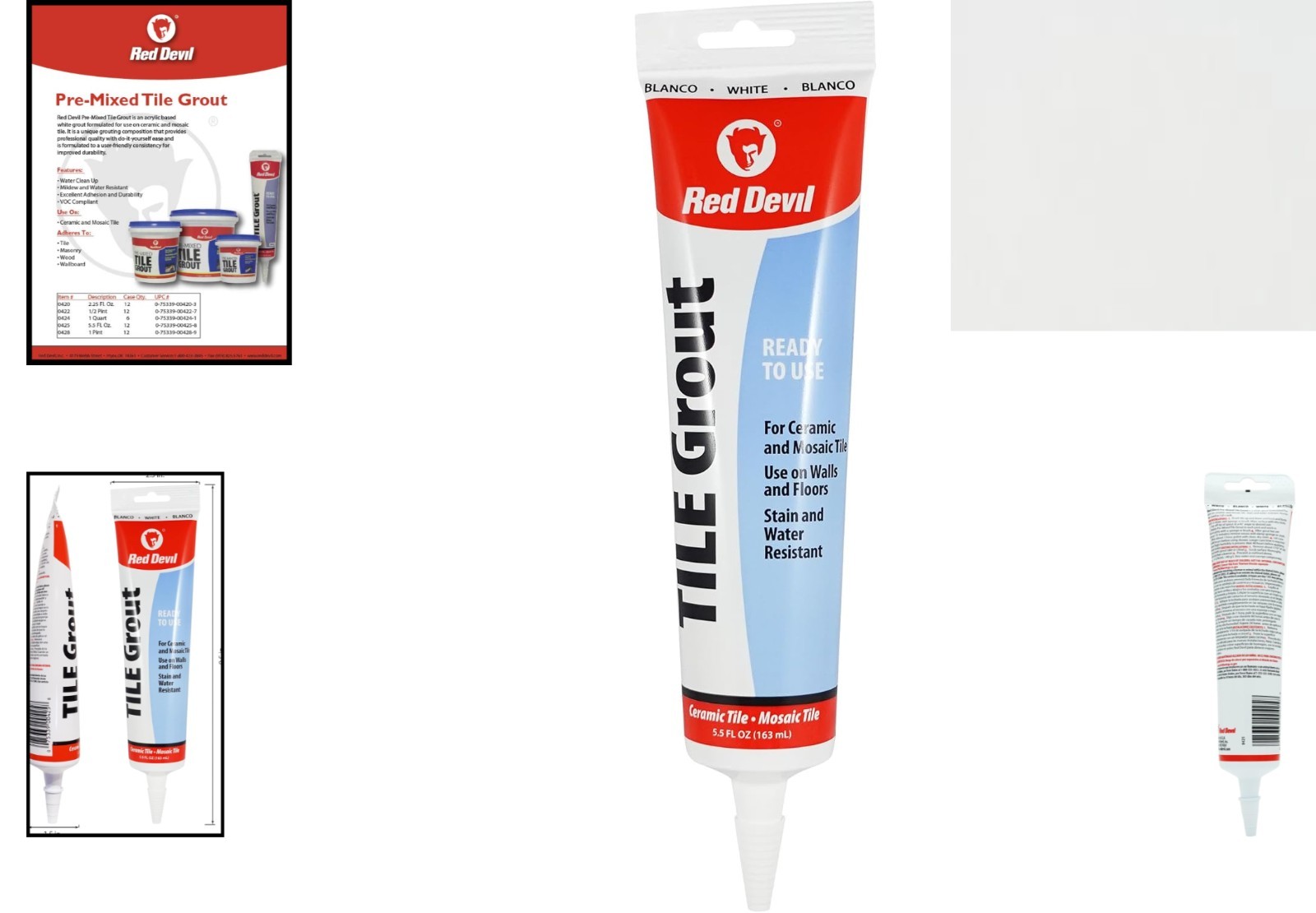 User-Friendly Pre-Mixed Tile Grout 5.5 oz Tube – Perfect for Any Tile Surface