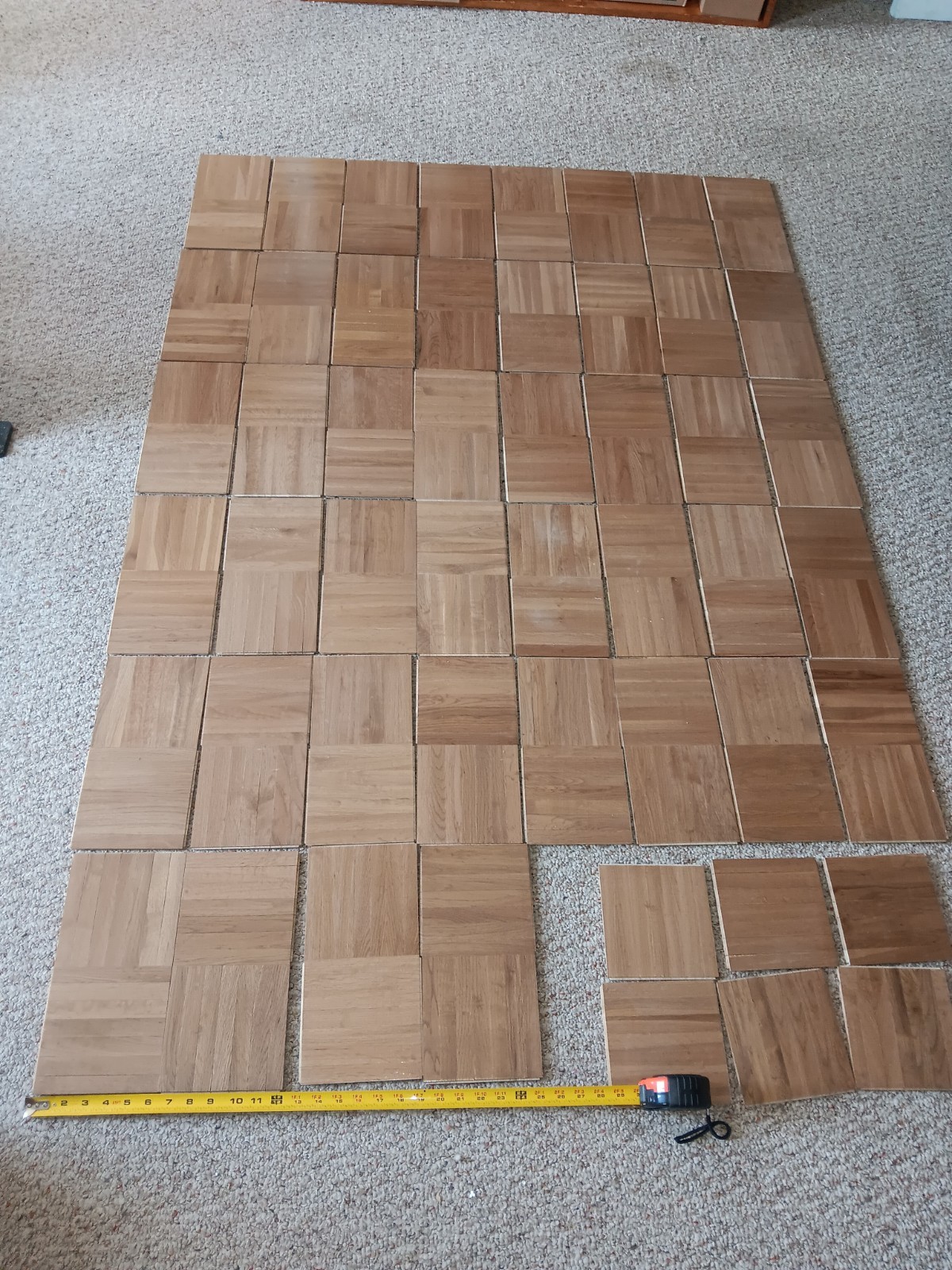 22 + Square Feet Bundle WHITE OAK 7 finger Parquet Flooring – Topflor 1/2 tiles