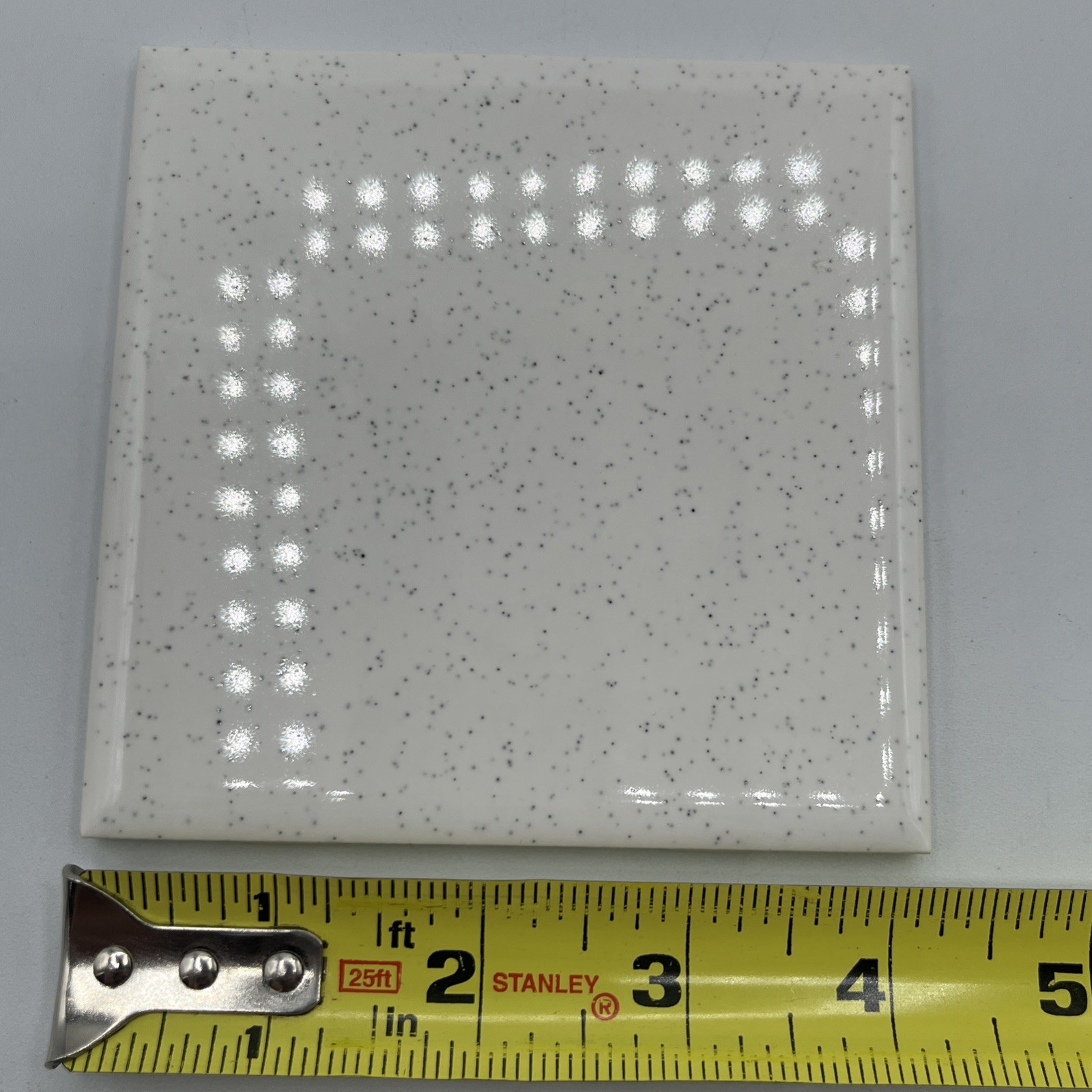 5 pcs American Olean 4 1/4″ Ceramic Tile Salt & Pepper #45 Black Speckled Glossy
