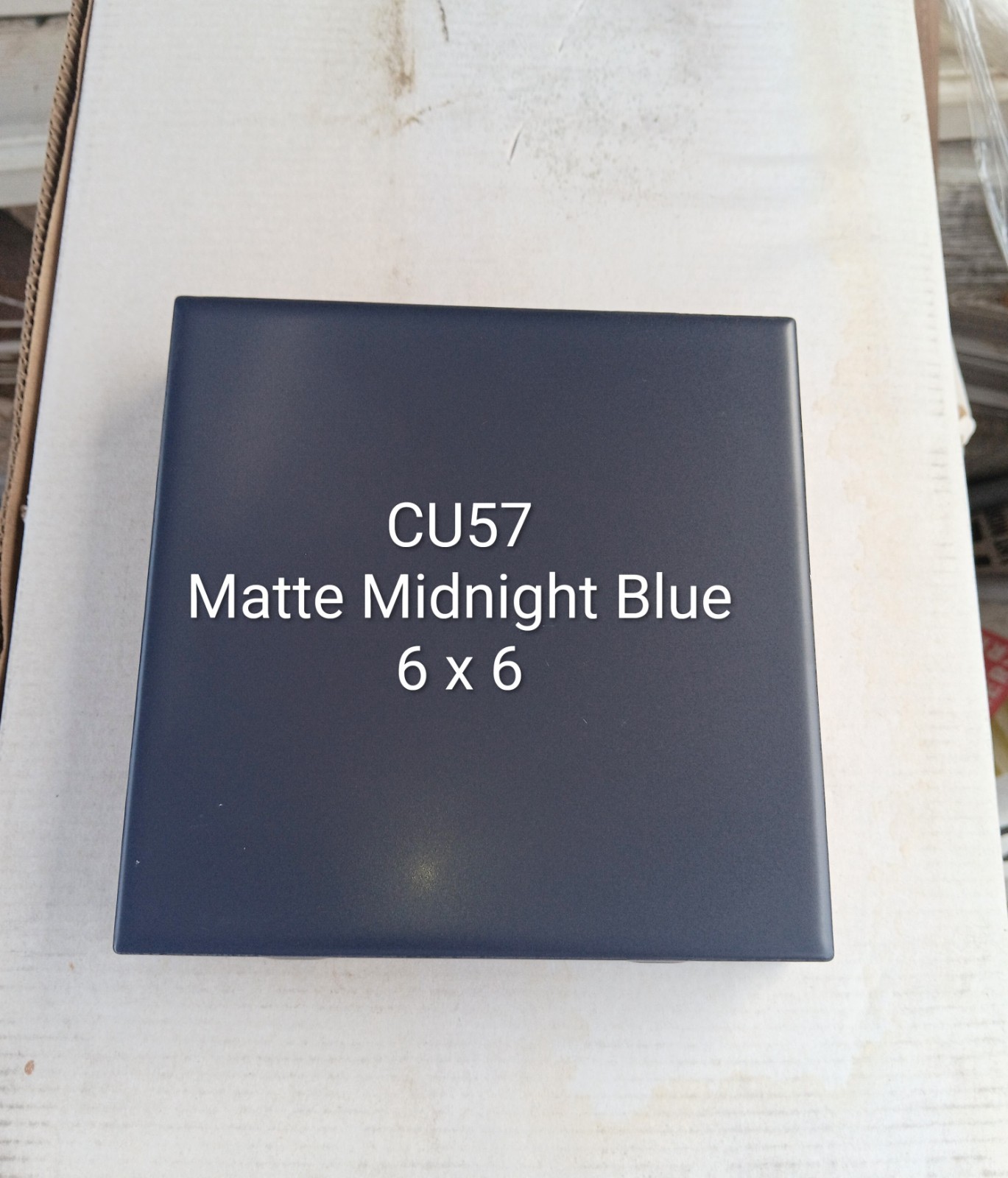 12 Tiles (3 ft²) – Matte Dark Blue 6 x 6 Ceramic Subway Tile..Vintage/Retro
