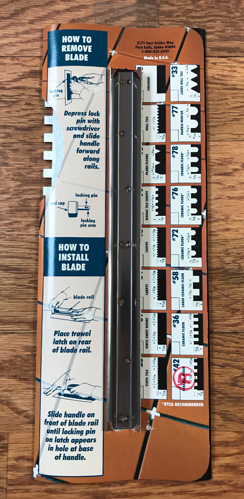 Barwalt 31421 Tile and Wood Flooring Trowel Blade #42