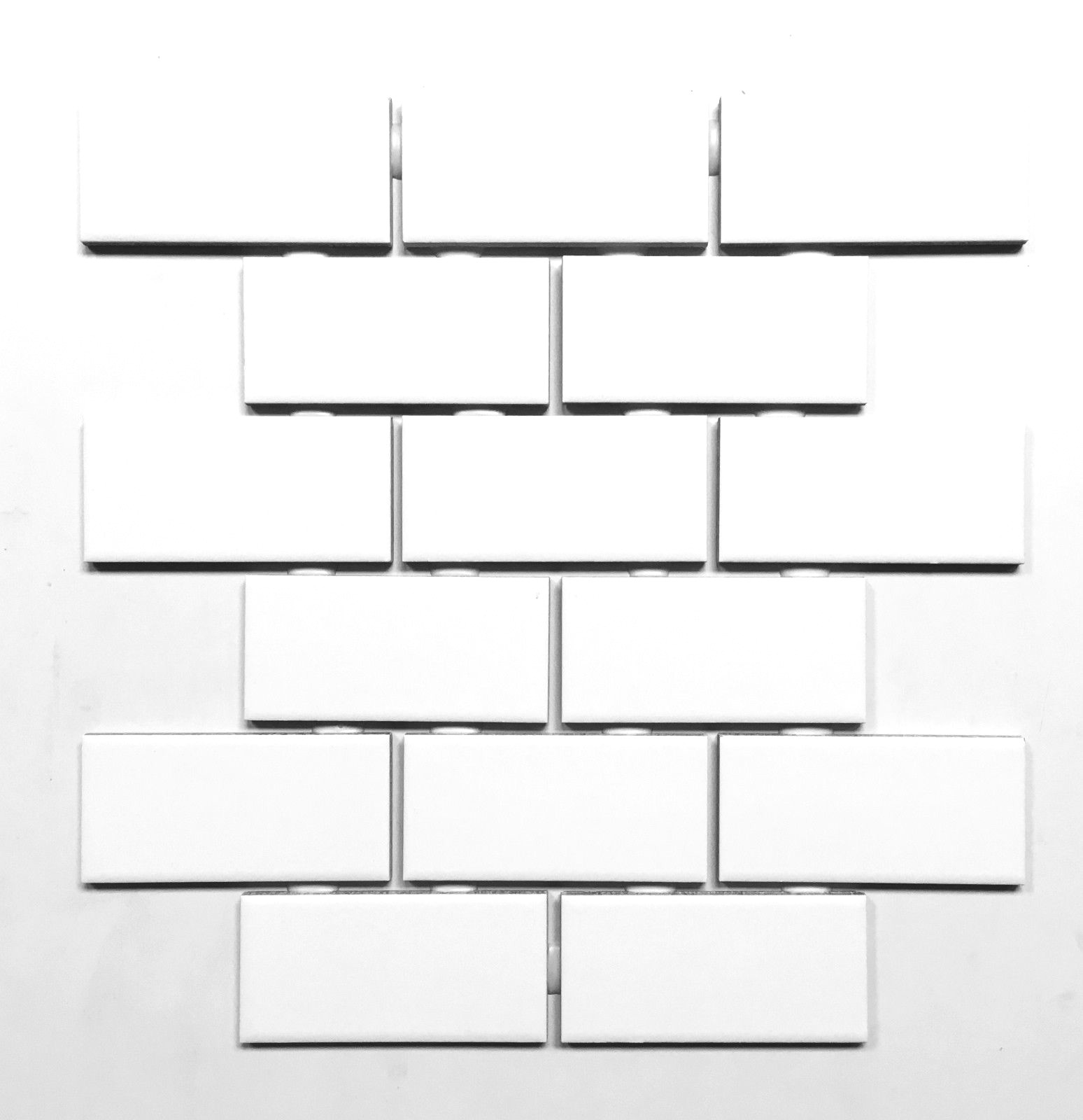 2×4 White Subway Glossy Ceramic Wall Tile Kitchen Backsplash Bathroom (10 SHEET)