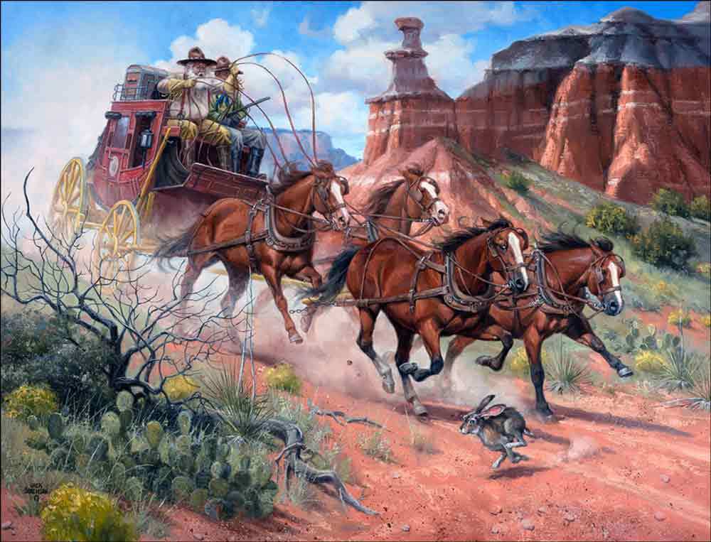 Stagecoach Accent & Decor Tile Jack Sorenson Western Art RW-JS057AT