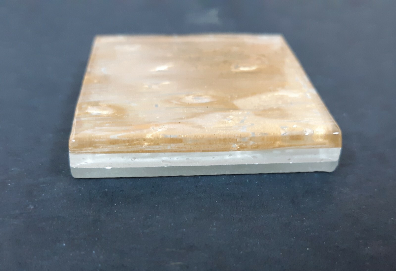 2×2 Italian Metallic Glass Crackled Tile Remodel Sahara Gold color 24 pcs