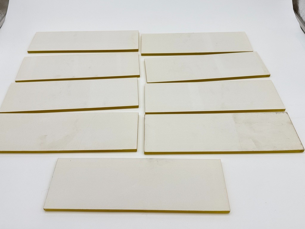 LOT of 9 Unused Yellow Glass 12″ X 4″ X 1/4″ Backsplash Subway Wall Tiles