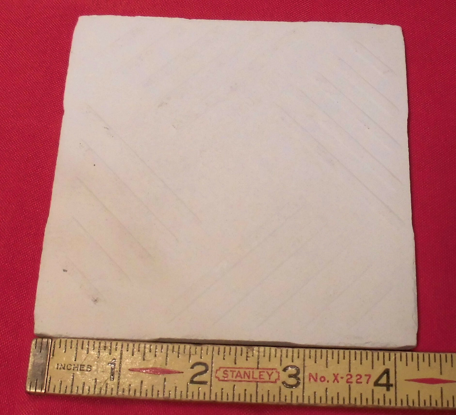 1 pc. *Bone* Ceramic Tiles 4-1/4″ Crystal Glazed /Crystalline (NOS) U.S.A.