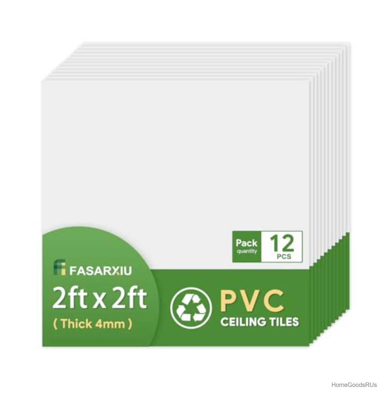 Drop Ceiling Tiles 2×2 Waterproof PVC White 48 Sq Ft Fire Rated Easy Install
