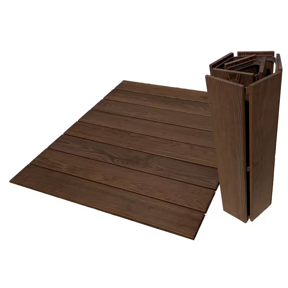 32 In. X 42 In. Brown Thermo-Treated Ash Roll Decking (1-Each)