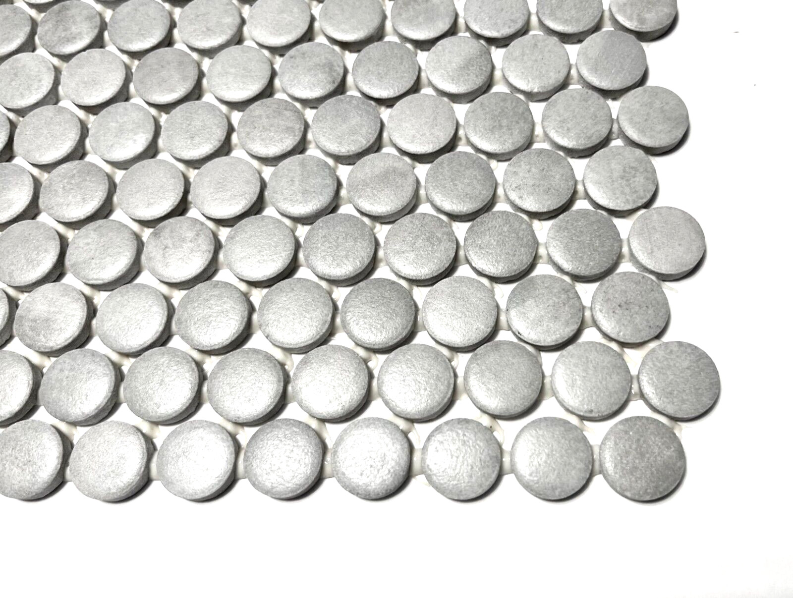3/4″ Matte Cement Look Penny Round Ceramic Mosaic Floor Wall Backsplash