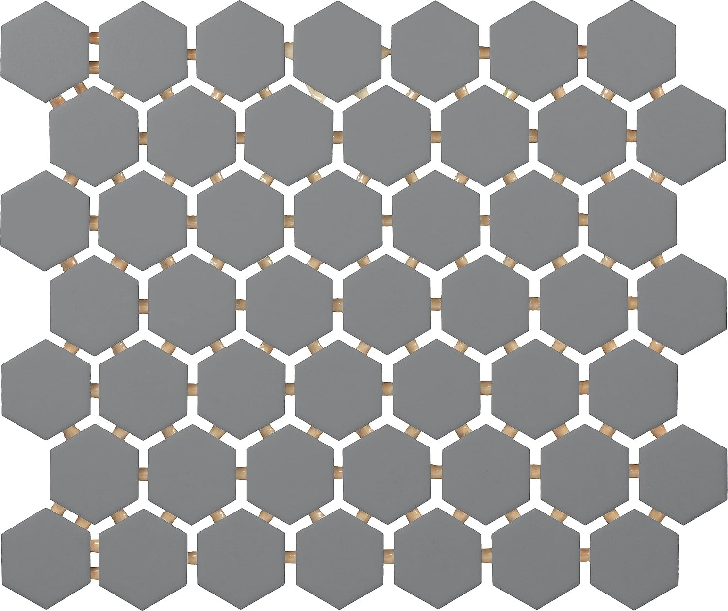 Elegant Matte Suede Gray 1.5″ Hexagon Mosaic Tiles – Tile Mart Collection