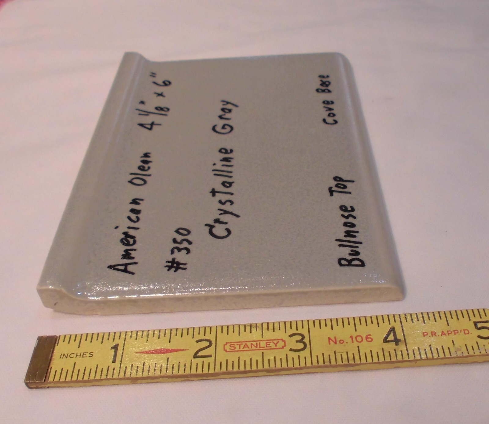 1 pc. Crystalline Gray; base/cove Ceramic Tile; 4-1/8″ X 6″ by American Olean