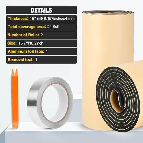 Sound Deadening Material for Cars 157mil 4mm Adhesive Automotive Sound 24sqft