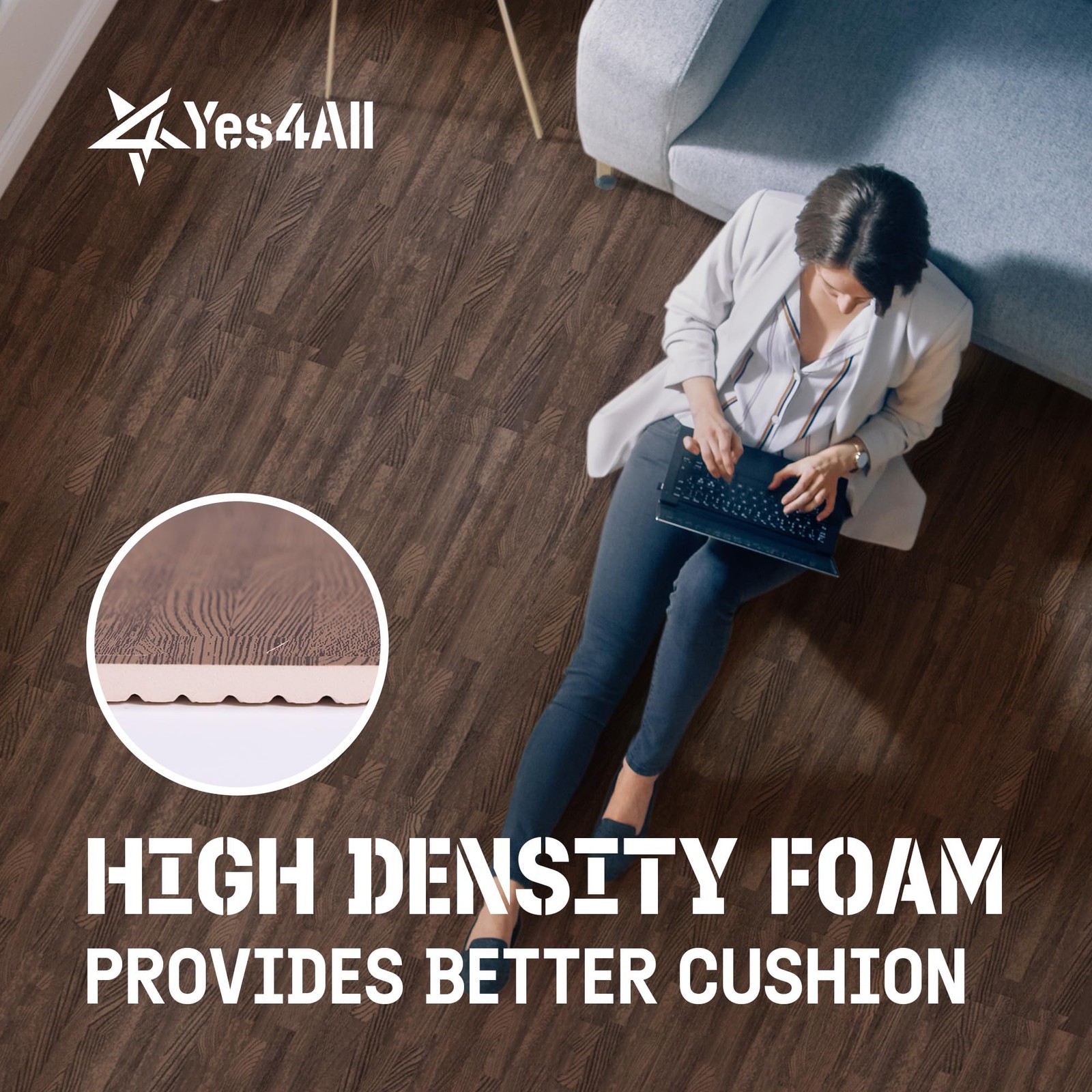 Yes4All 24″L x 24″W x 0.4″Th, G. 48 Square Feet (12 Tiles) – Dark Oak Wood