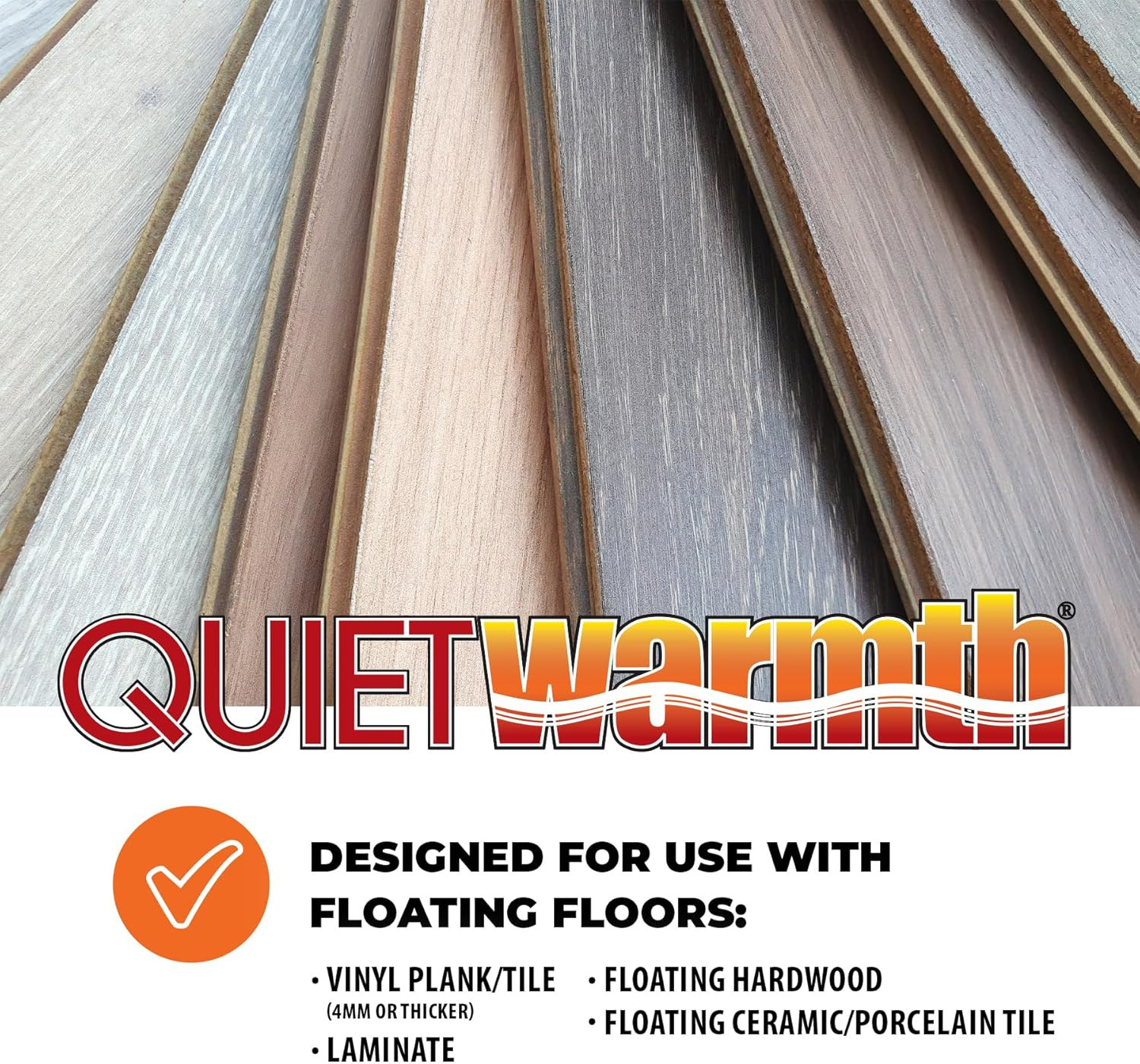 QWARM Radiant Floor Heating Mat 1.5′ x 5′ for Laminate & Vinyl Flooring