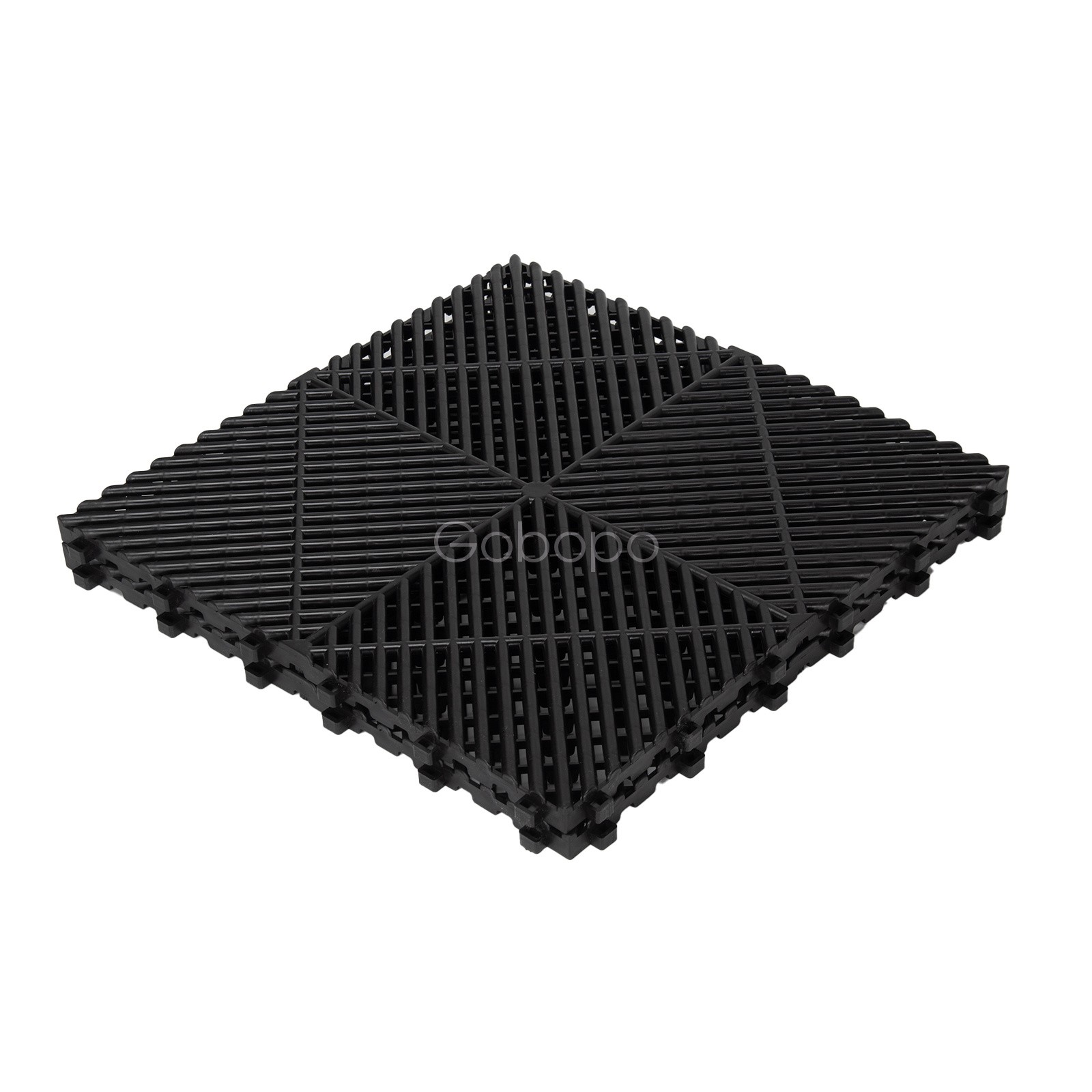 50pcs Black Garage Floor Tile 15.75*15.75″ Interlocking Garage Flooring Mats
