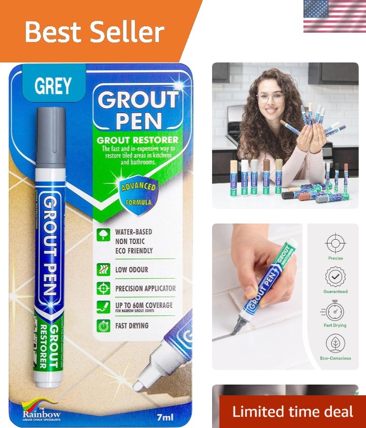 Professional Finish with Grey Grout Pen – Non-Toxic, 7mL for Instant Renewal