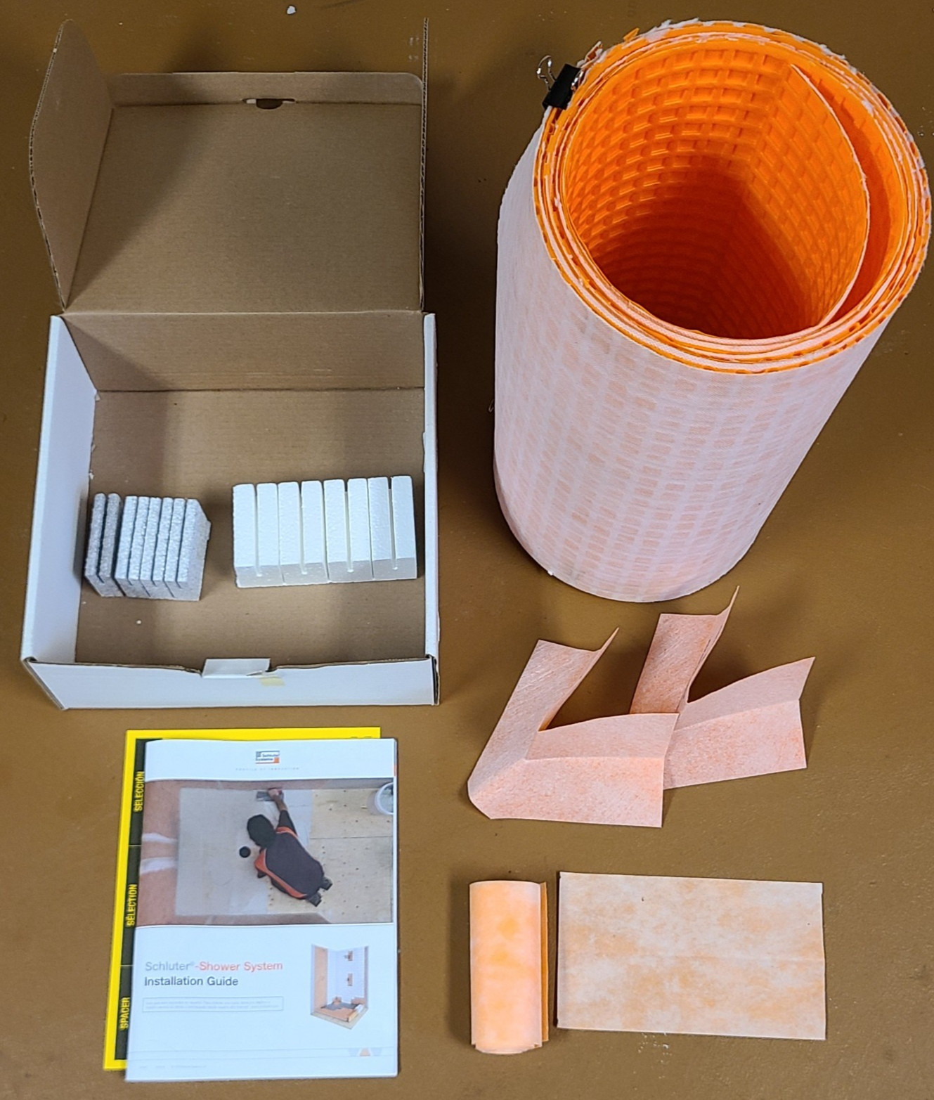 Schluter Kerdi Shower Waterproofing Kit Membrane Roll Band Corners & Manual