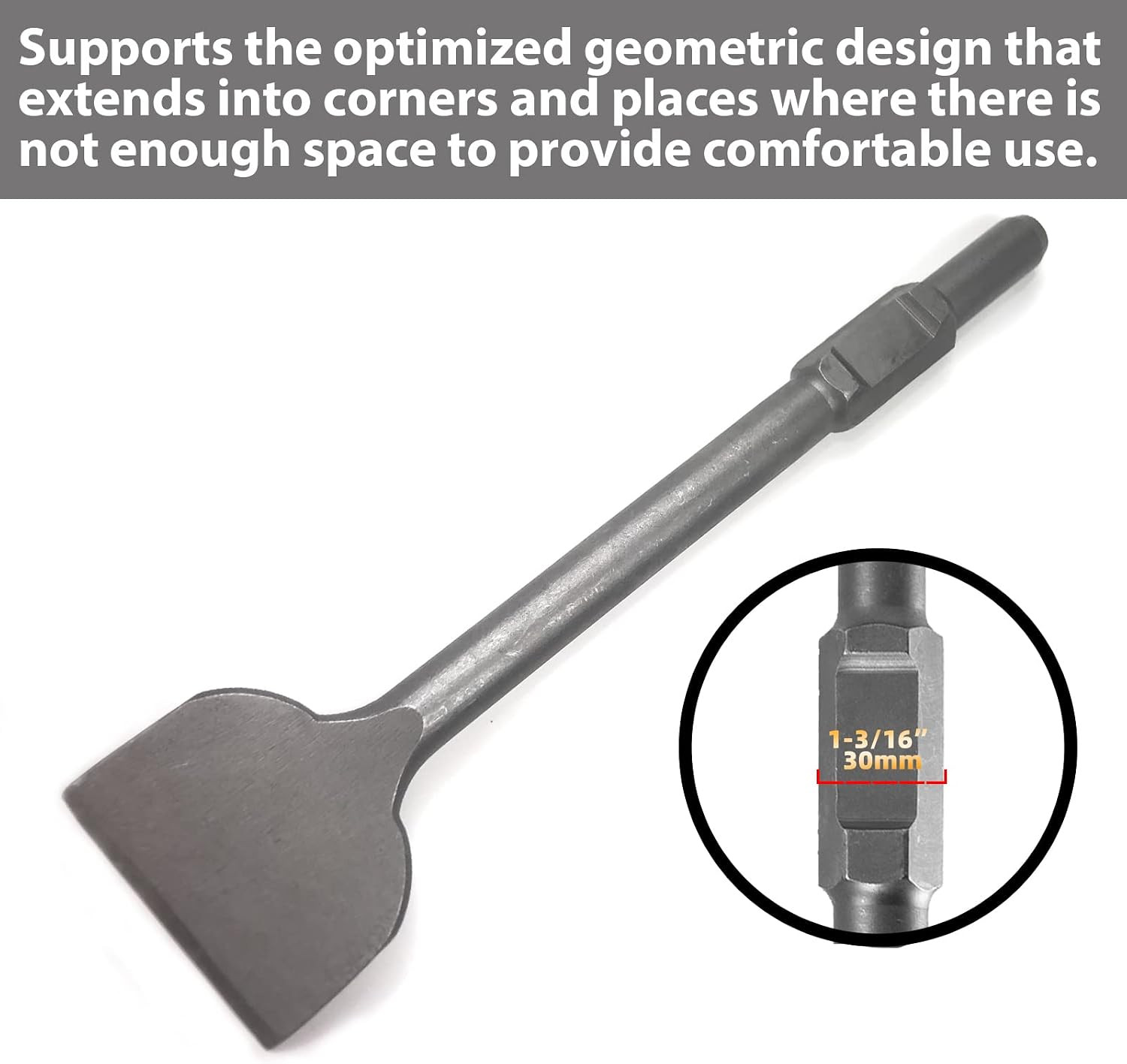 JACKCHEN 4 Inch Wide Tile & Removing Tile and Stone Chisel for Hex.30Mm Demoliti