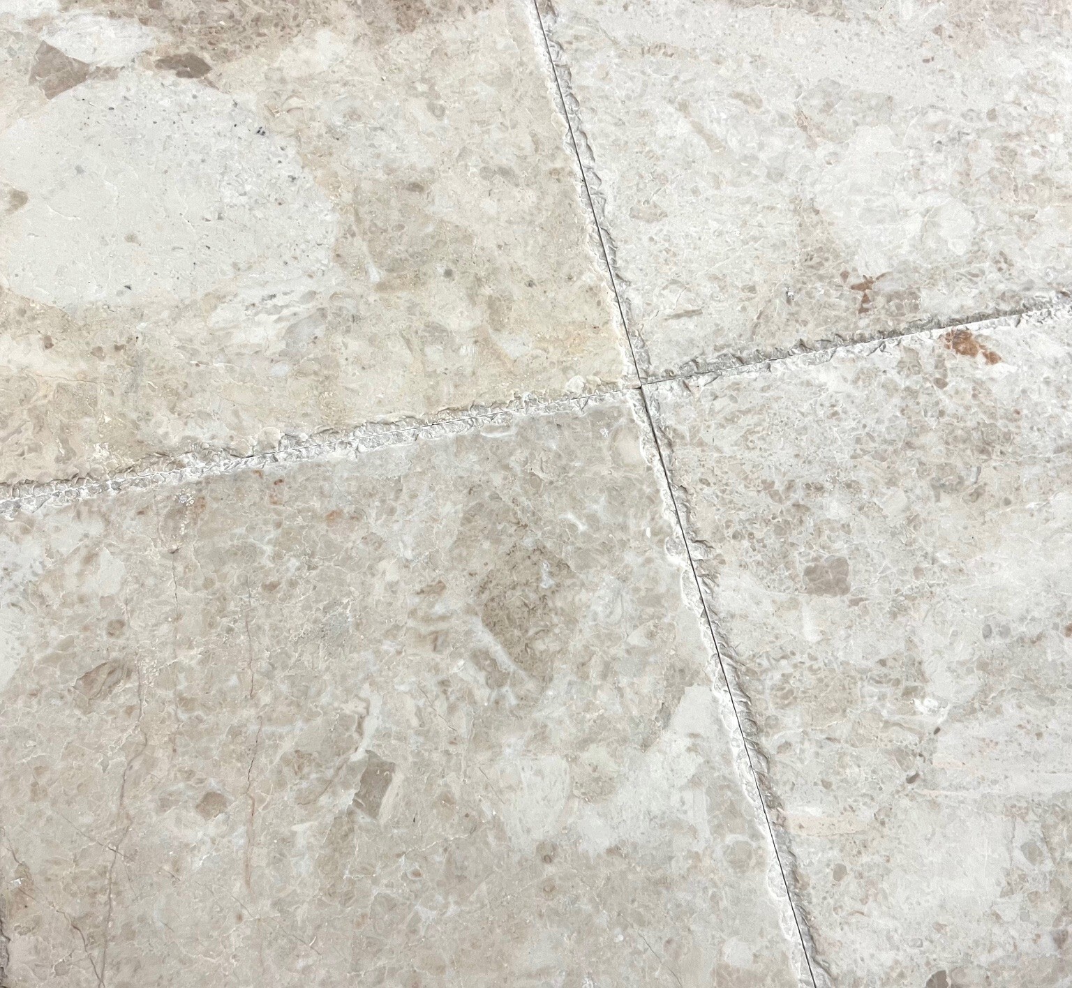 Cappuccino Beige 16×16 Brushed and Chiseled Marble Floor Tile Backsplash