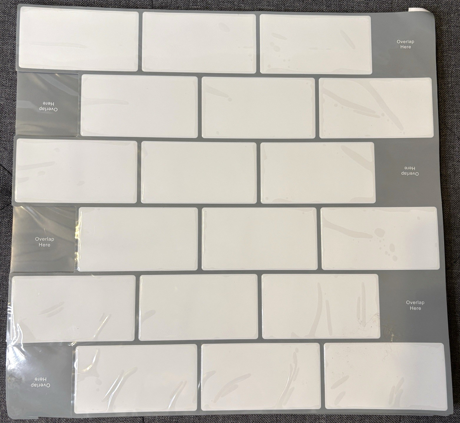 New STICKGOO Premium Peel & Stick 3D Wall Tile Panels 10 Sheets White Gray Grout