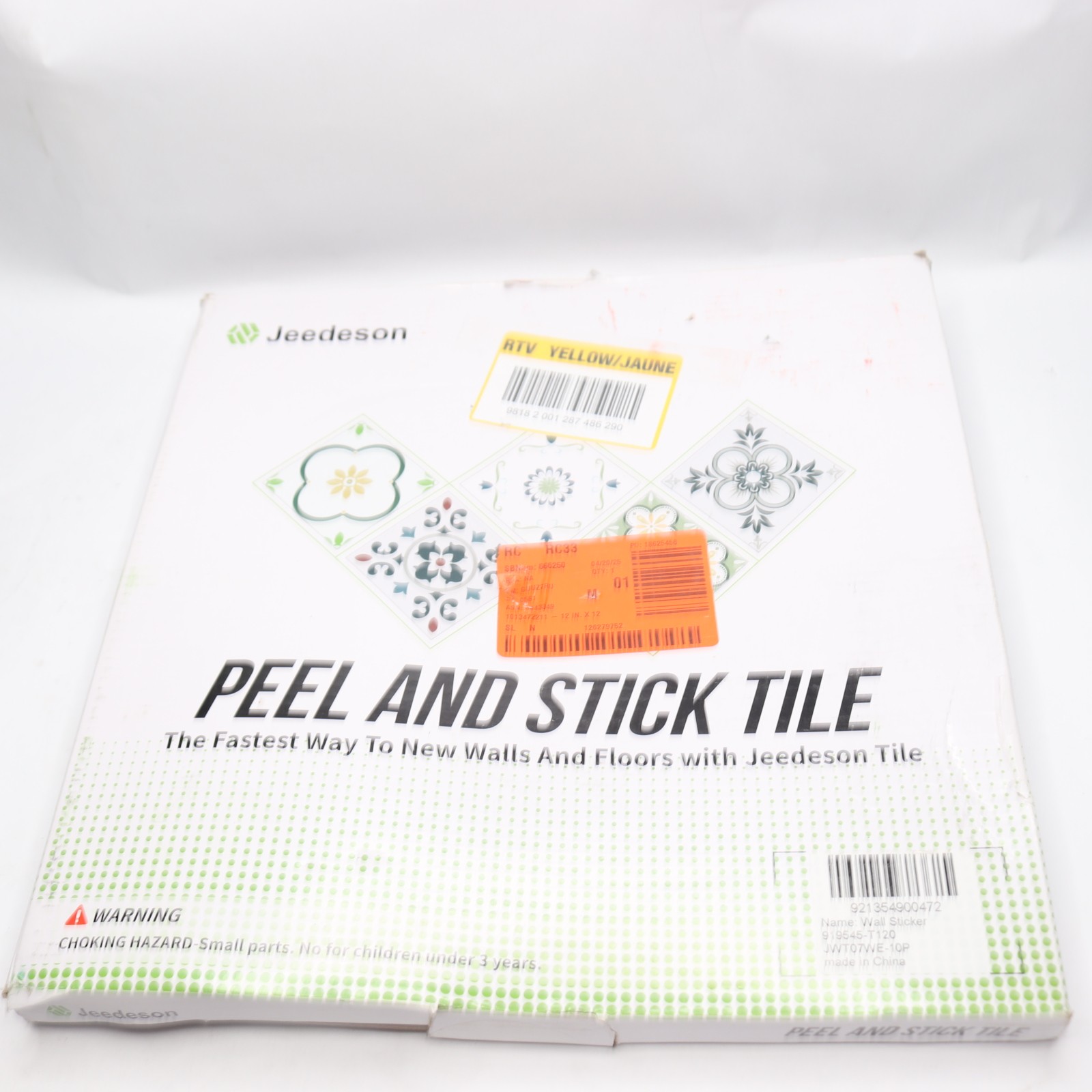 (10-Pk) Jeedeson Self Adhesive Backsplash Tile Peel and Stick 12″ x 12″