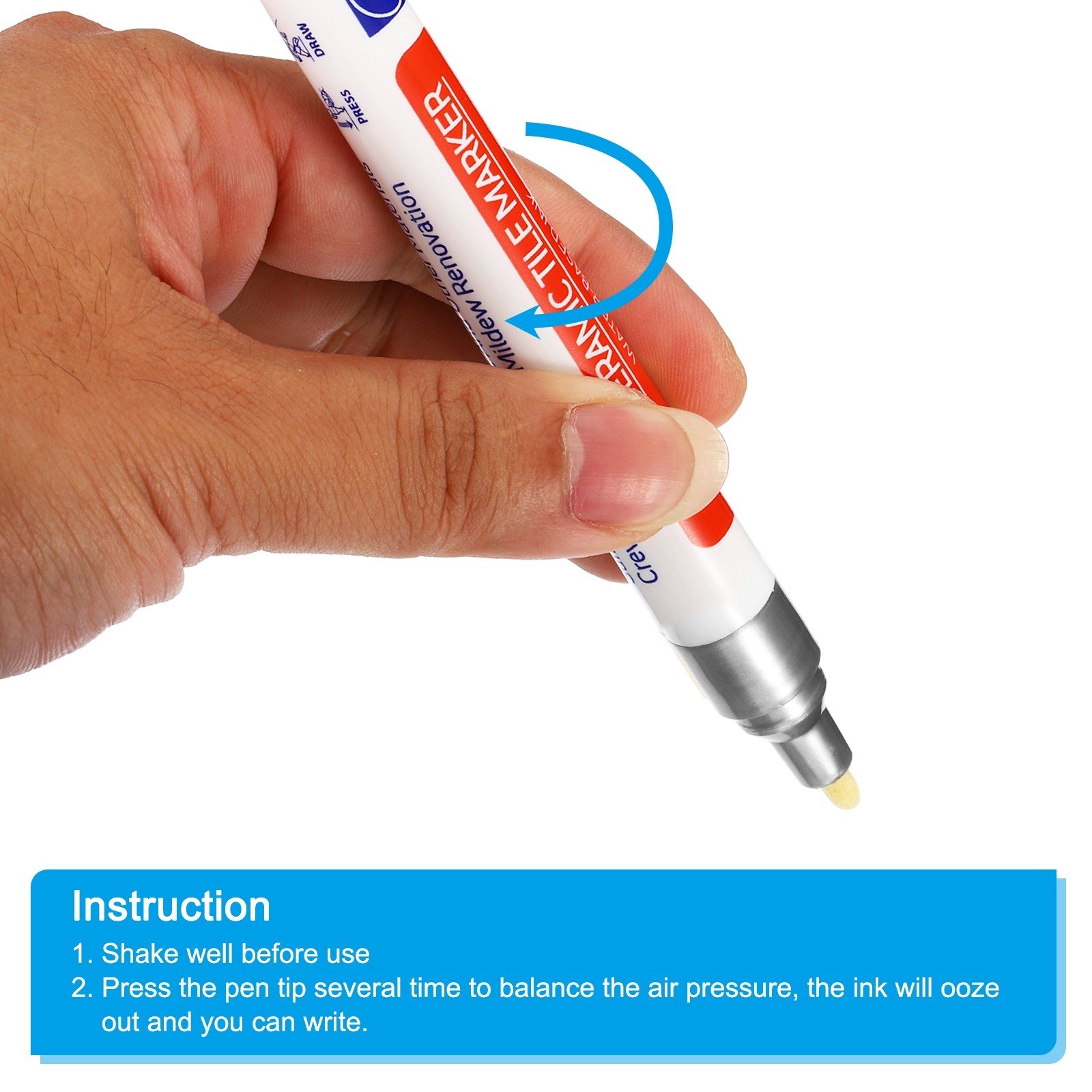 Grout Pen, 4pcs Silver Tile Marker Waterproof Grout Sealer Pen Repair Pens