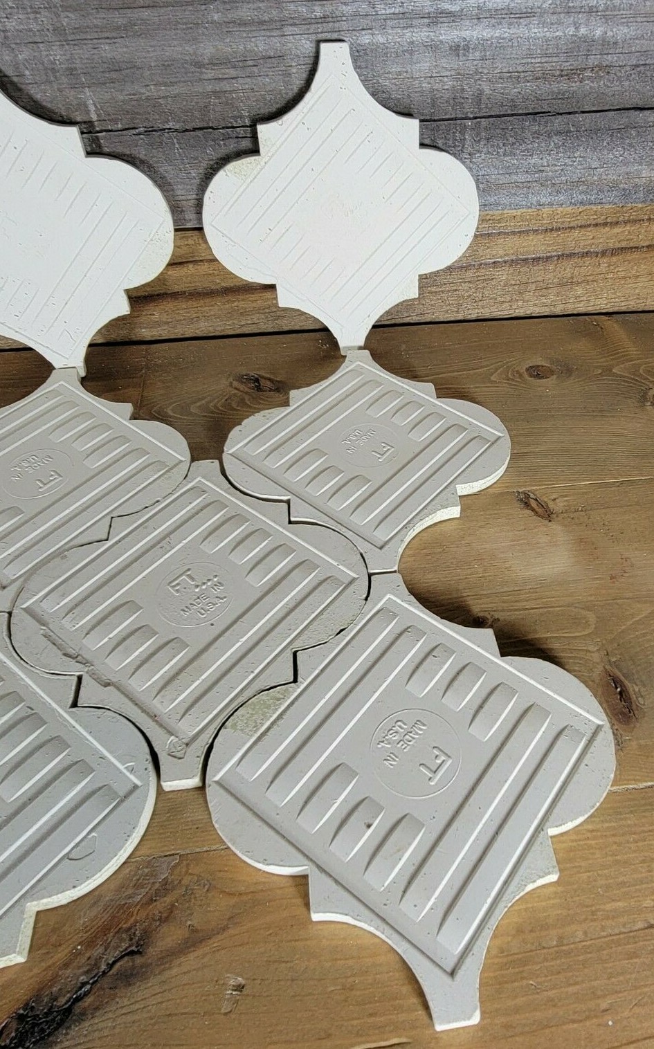Vtg Salvage Florida Ceramic Arabesque Wall Tile FT USA 5 1/2″ Olive Drab Lot 12