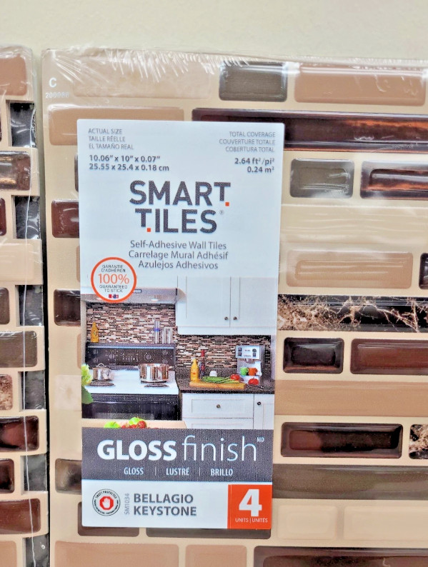 Smart Tiles Bellagio Keystone Peel & Stick Self Adhesive Wall Tiles *491
