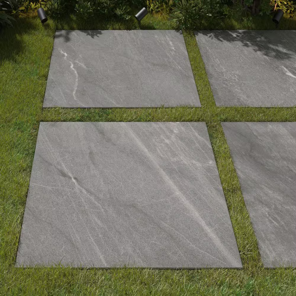 Porcelain Paver Tile 24×24 Outdoor Patio Pool Deck Slip Resistant Stone Steel