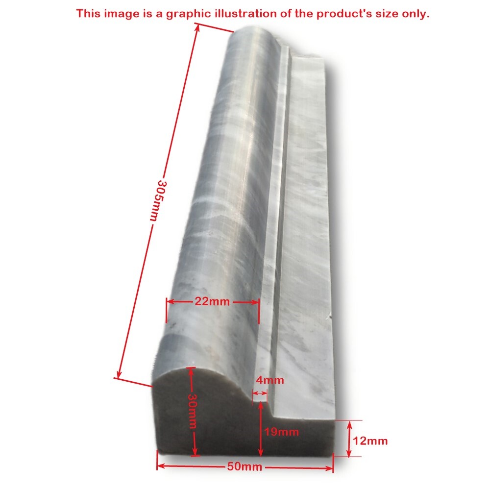 K04P Bardiglio Gray Dark Grey Marble Chair Rail Bullnose Molding Polished