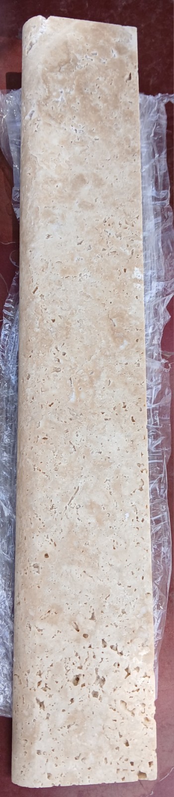 Bucak Light Walnut Honed Bullnose Travertine Wall Tiles-#658302-Set Of 9-NEW