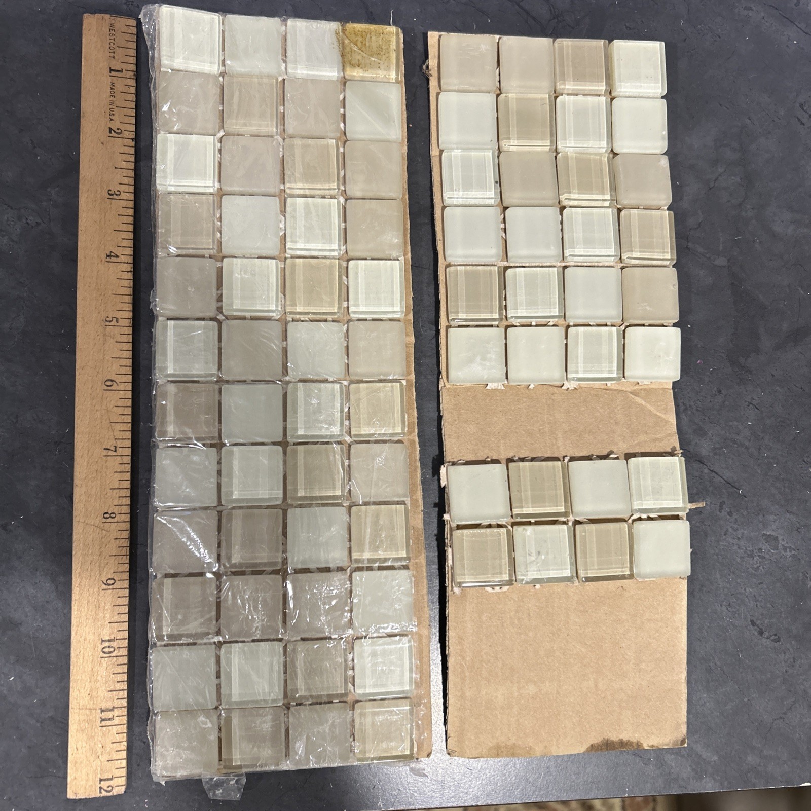 Mosaic Glass Tile 1″x1″ 1×1 Sheet Cosmopolitan Backsplash Accent Used Partial
