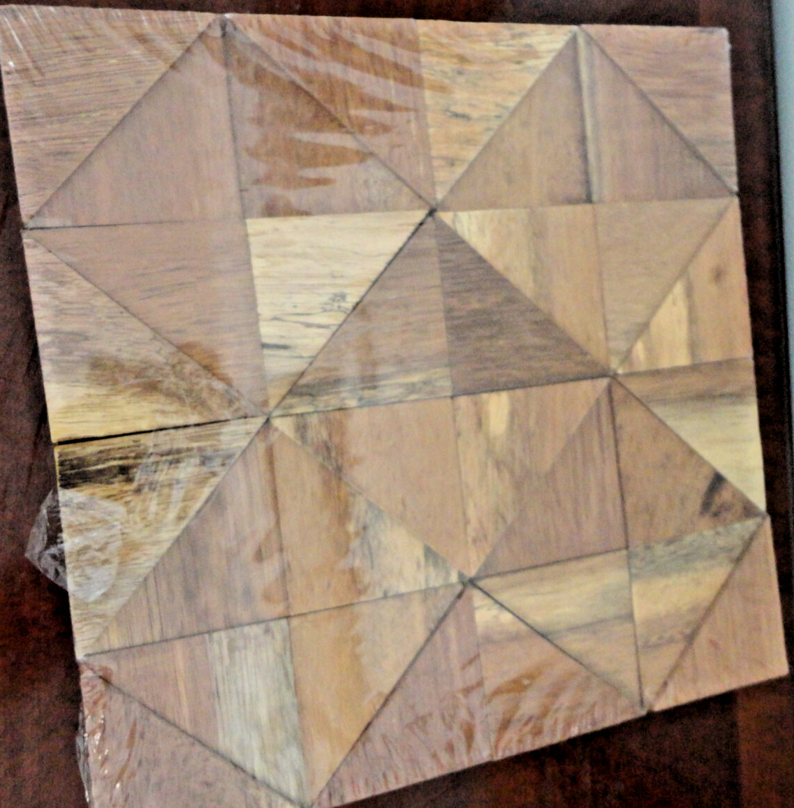 NATURAL FINISH AUTHENTIC BOAT WOOD MOSAIC WALL TILE 11 7/8″W x 11 7/8″H x 1/2″P