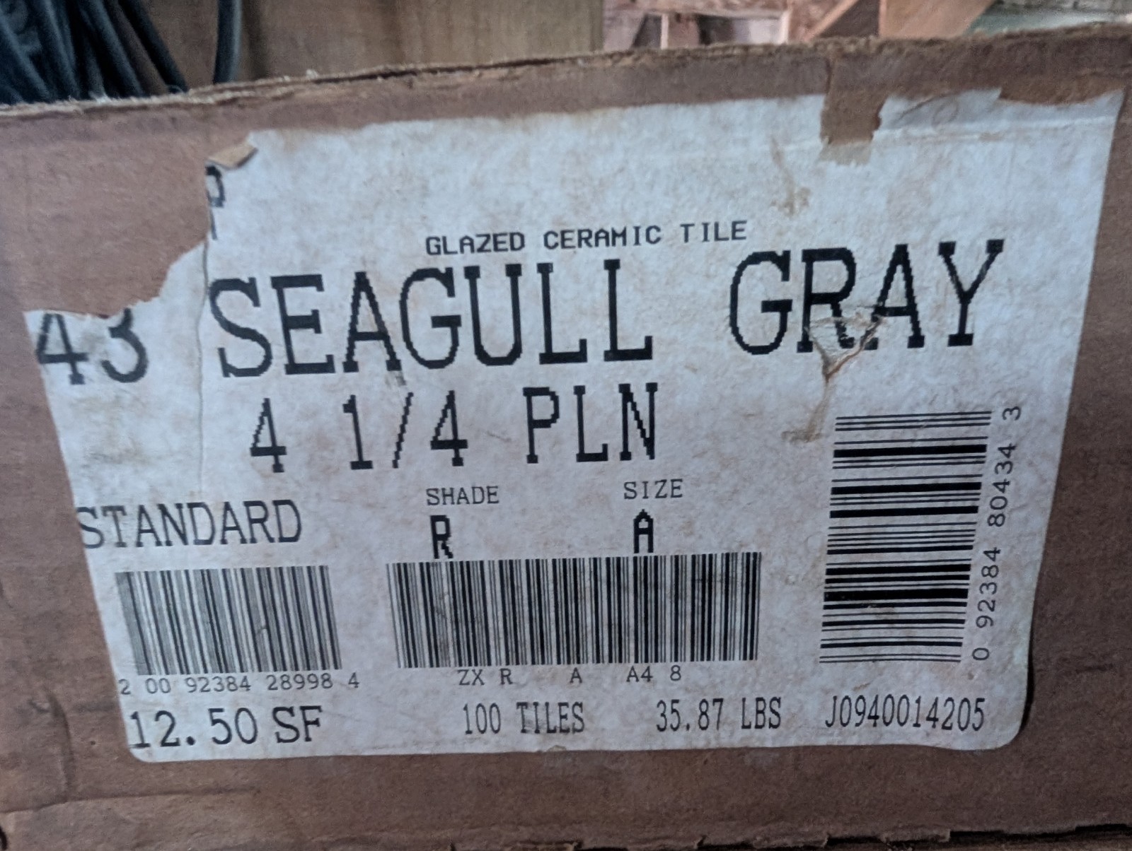 2 pcs American Olean Gloss Seagull Gray #43 Ceramic Tile 4-1/4″ USA Original