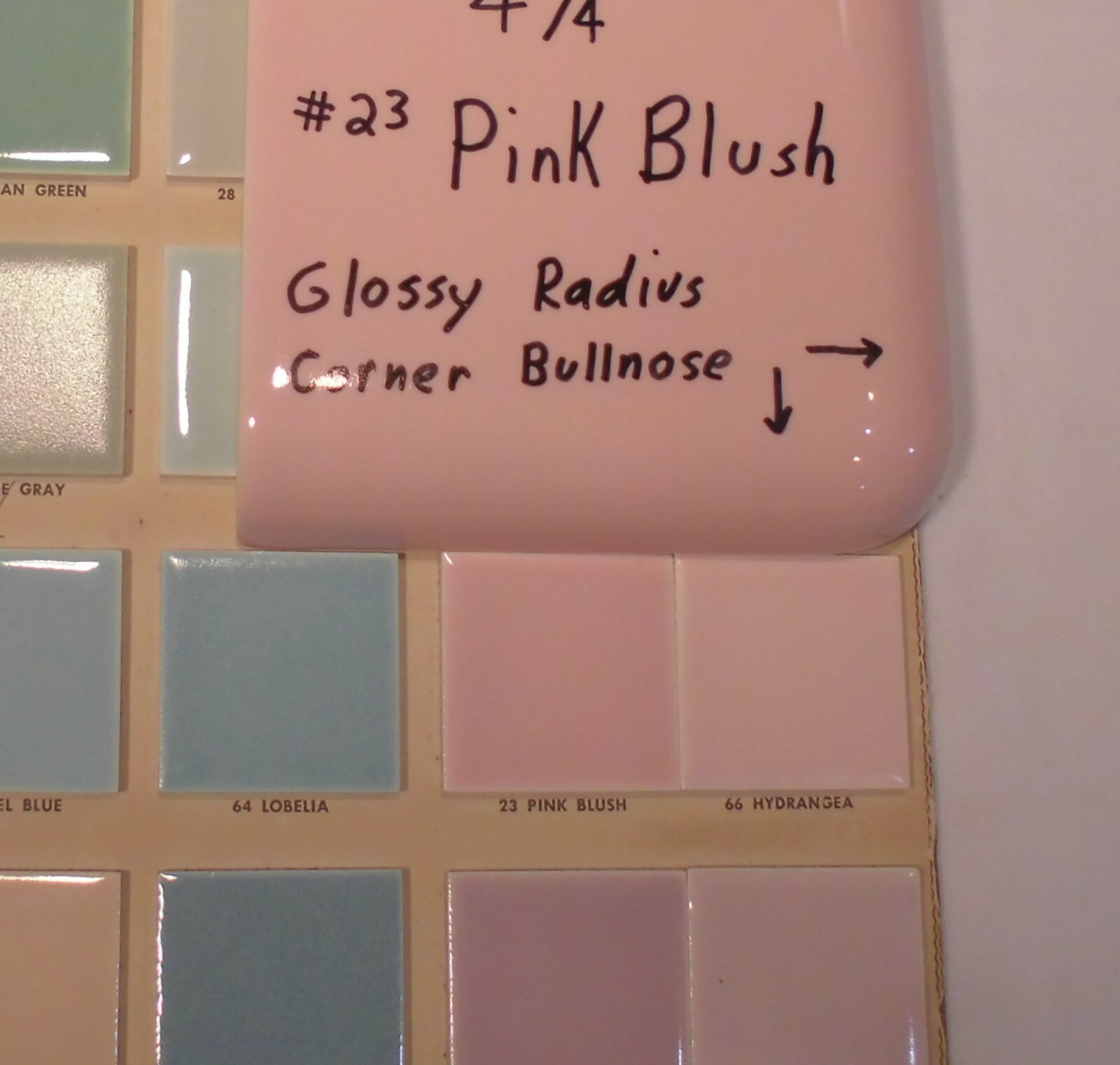 Pink Blush; Glossy Radius Corner Bullnose Ceramic Tile 4-1/4″ by American Olean