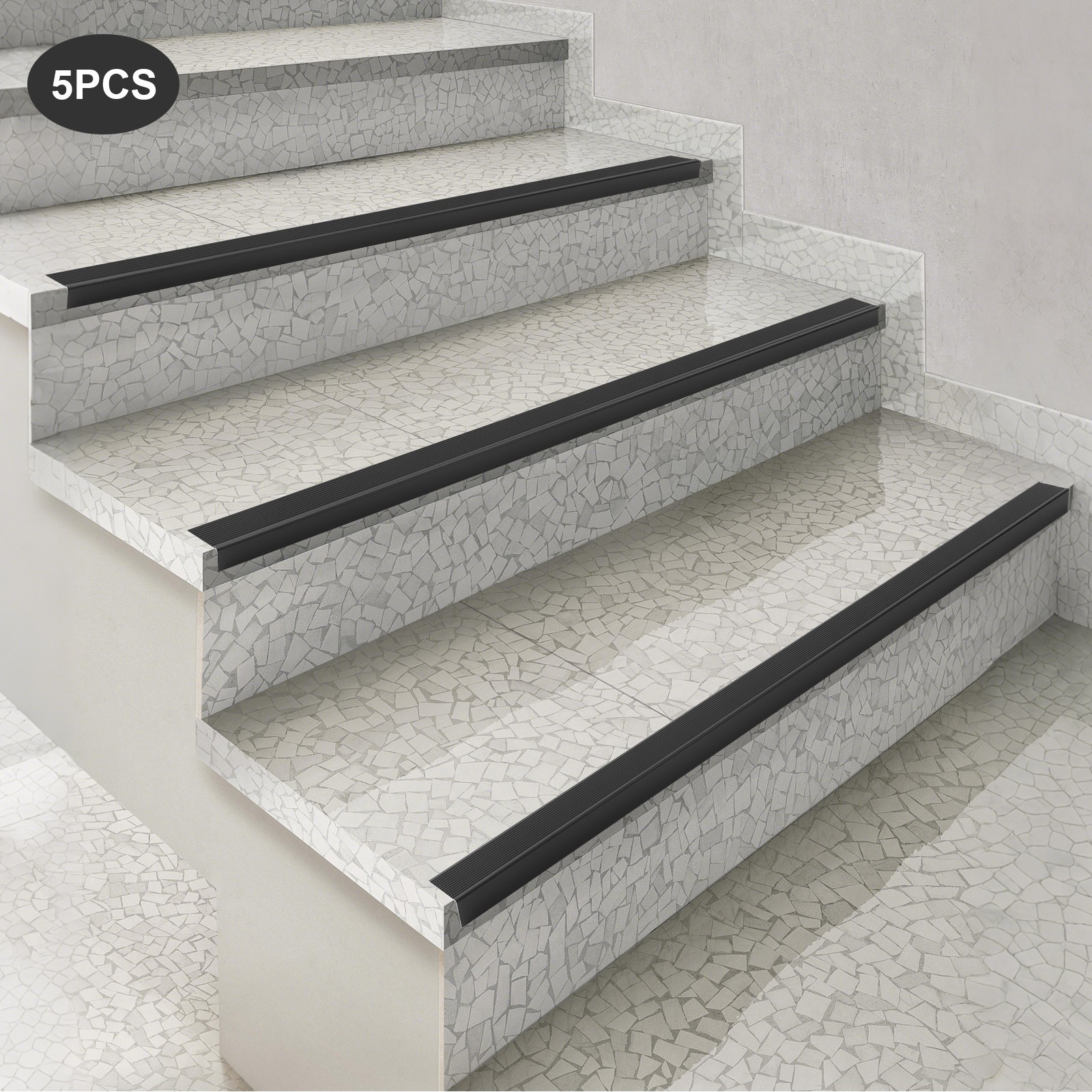 5 Pcs Stair Edge Protector Self Adhesive Non-Slip Aluminum Step Tread Edges Trim