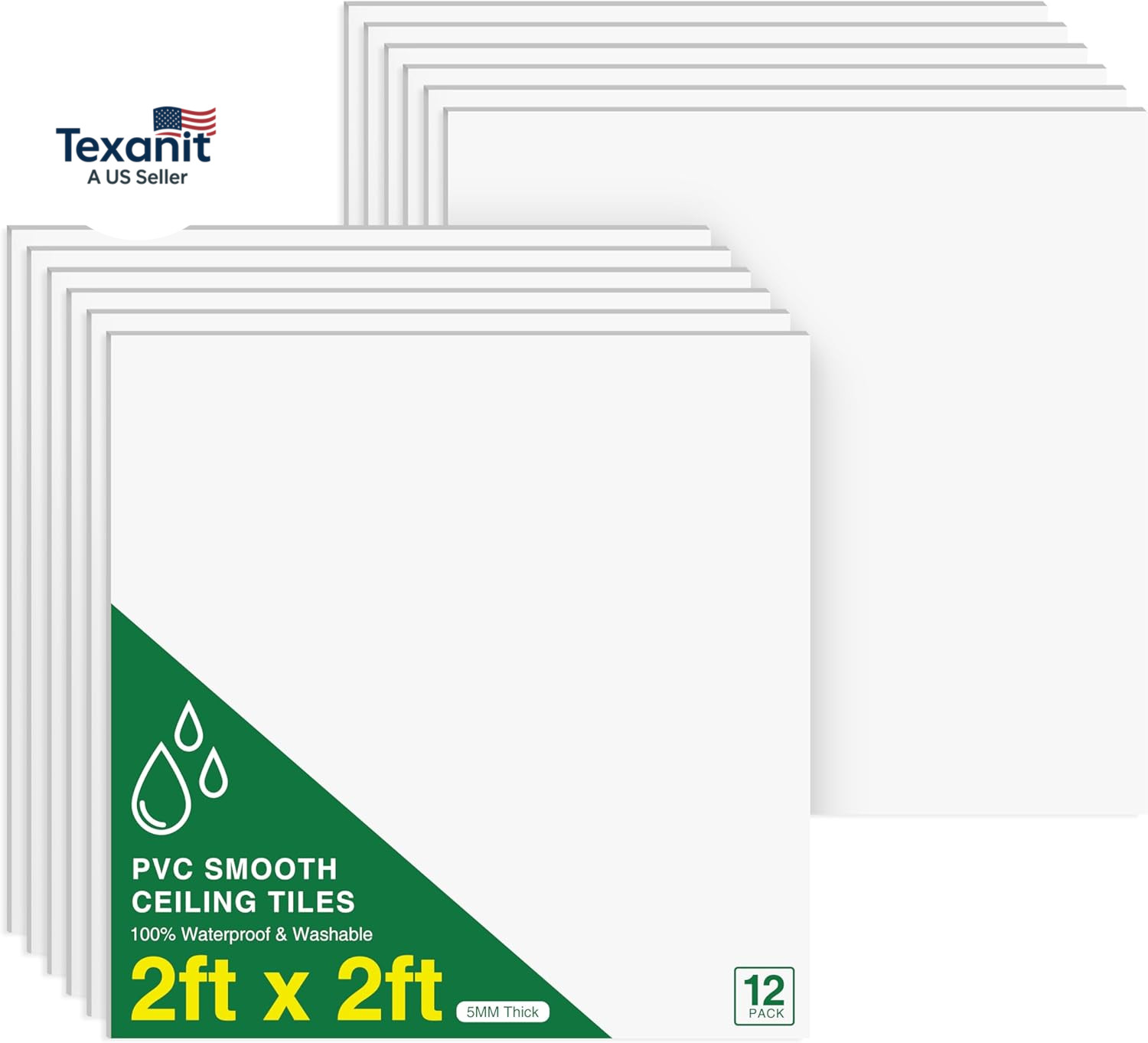 Smooth Drop Ceiling Tiles 2Ft X 2Ft for T-Bar Ceiling Systems – PVC Ceiling Tile