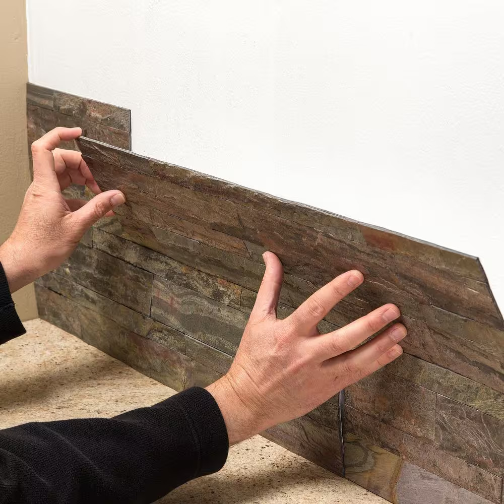 23.6 In. X 5.9 In. Weathered Quartz Peel and Stick Stone Decorative Tile Backspl