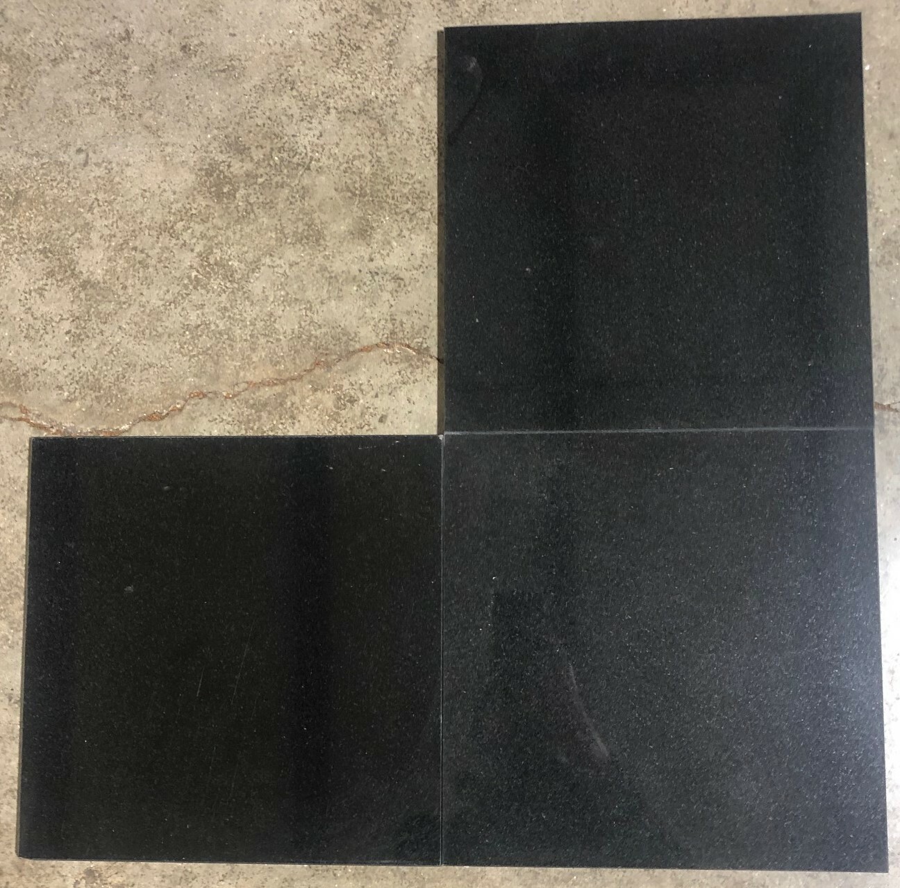 12×12 Black Granite Tile Remodel Stone Kitchen Lot of 5 Tiles T-46