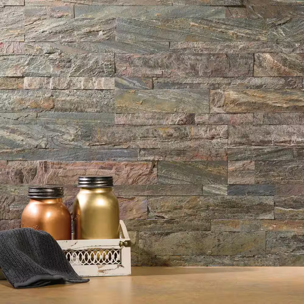 23.6 In. X 5.9 In. Weathered Quartz Peel and Stick Stone Decorative Tile Backspl