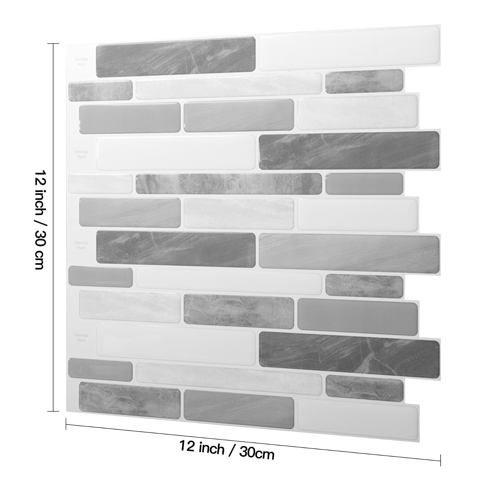 Art3d 10-Sheet Peel and Stick Backsplash for Kitchen, 12 x 12in. Marble Design
