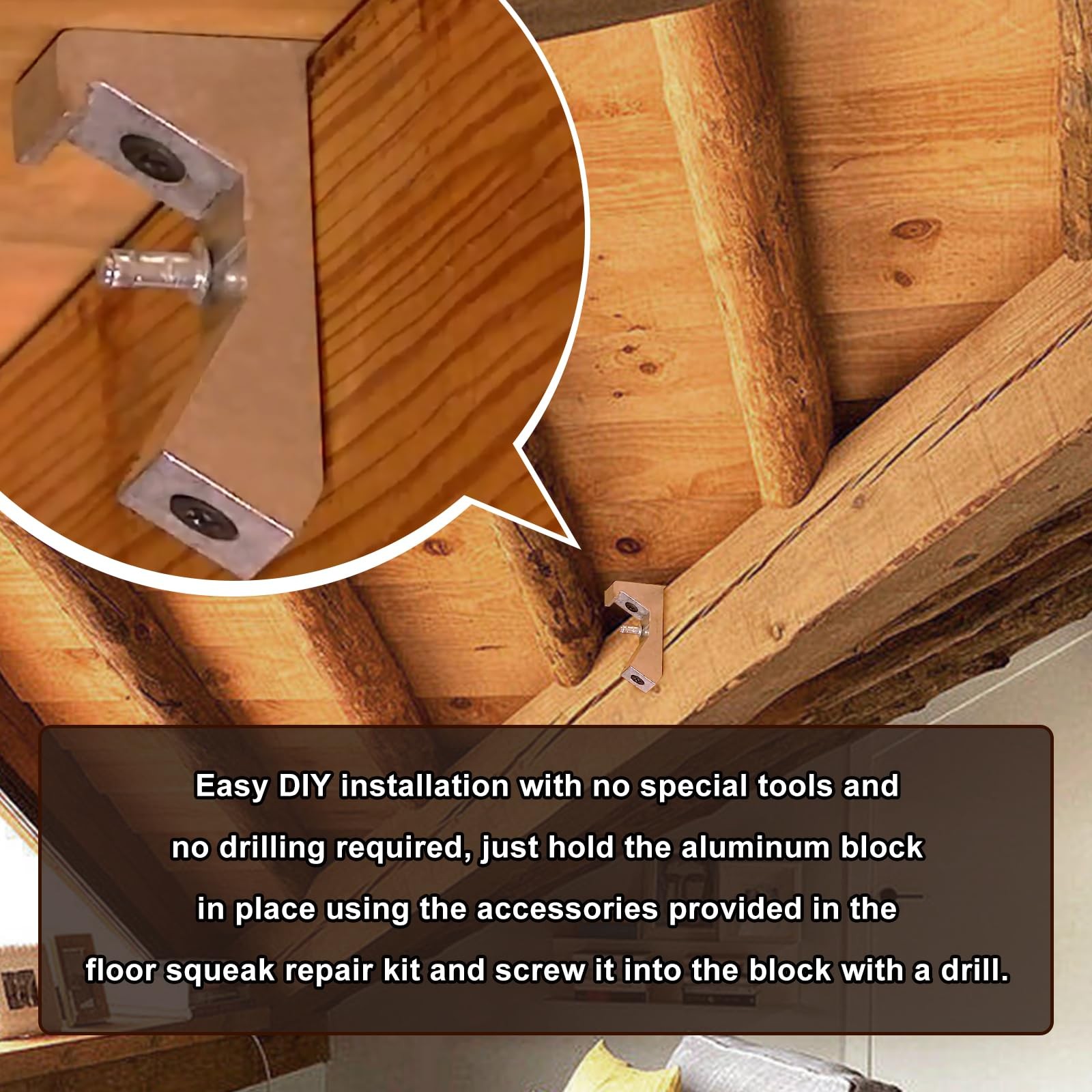 KOBSAINF 12 Pcs Squeaky Wood Relief Floor Repair 2.24 x 1.42 x 0.75″, White