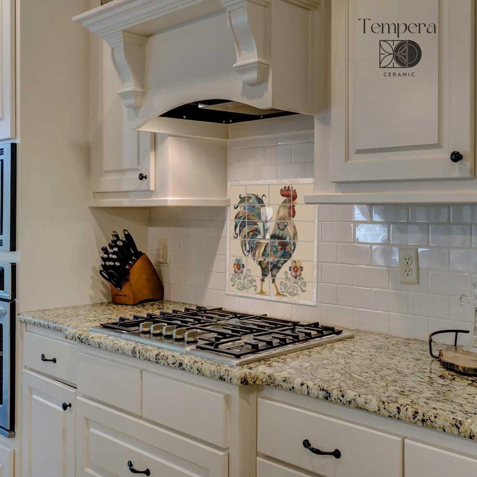 Rustic Rooster Tile Backsplash Decor, Farmhouse Kitchen Tile, Kitchen Backsplash