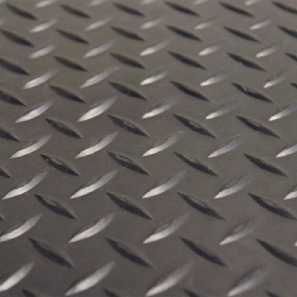 Durable Diamond-Plate Rubber Flooring Roll – 4ft x 1ft – Slip-Resistant Design