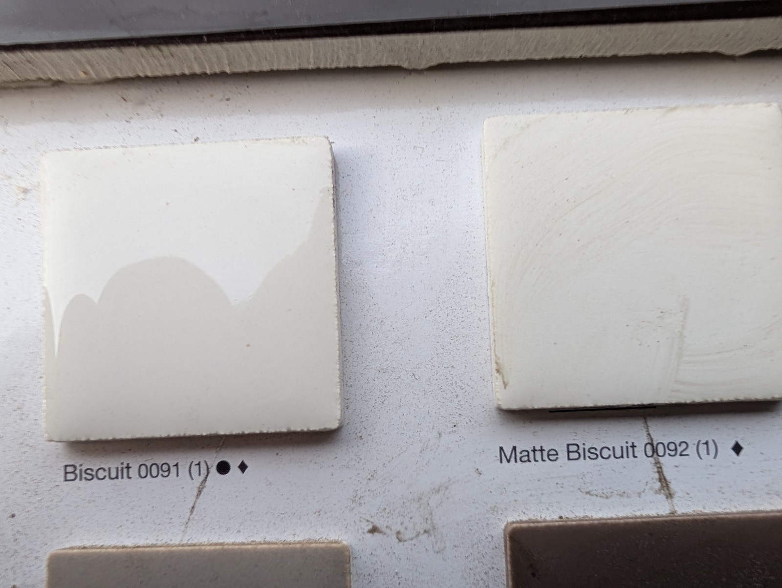 4 pcs American Olean Matte Biscuit #92 Vintage Ceramic Tile Subway 3″x 6″