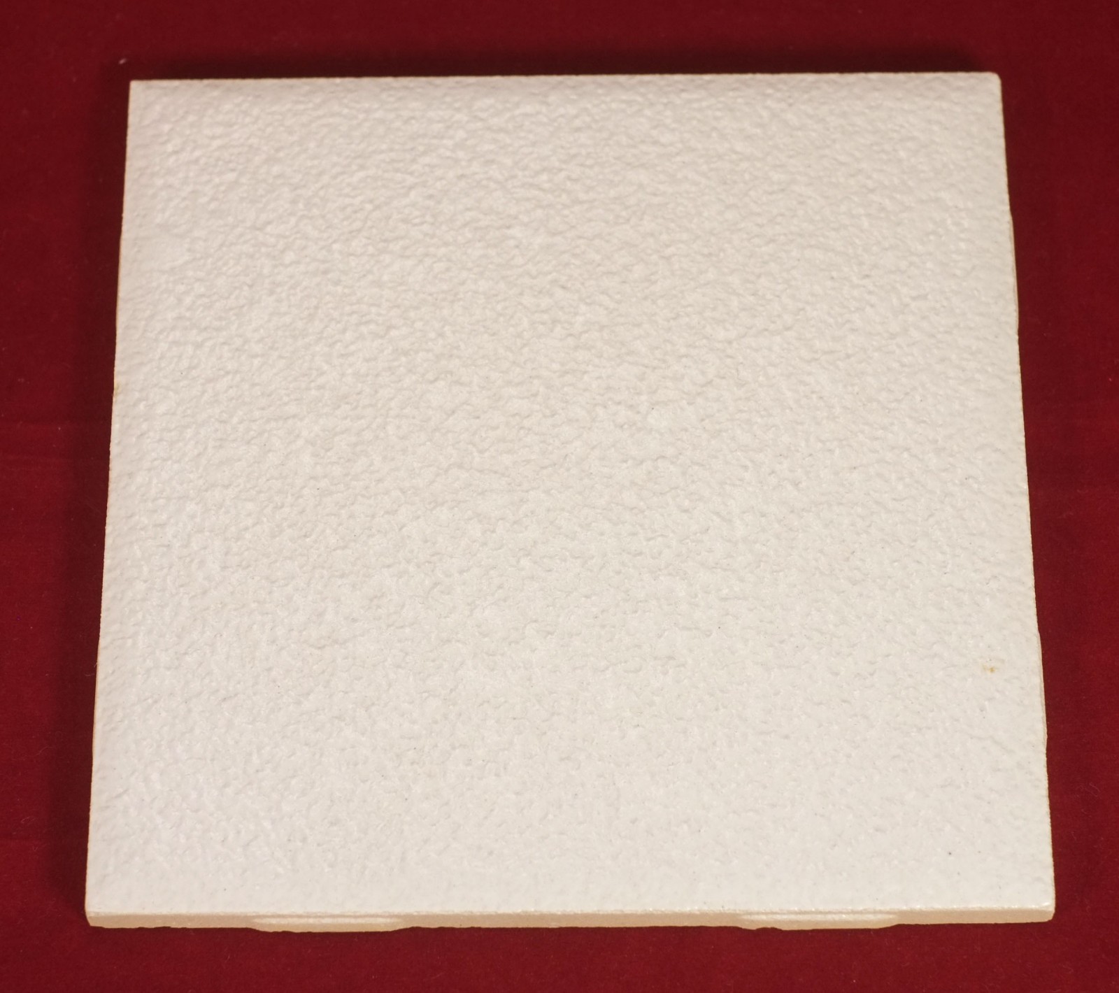 1 NOS Vintage US Ceramic Romany Spartan II Luppa White Rough 4-1/4″ Square Tile