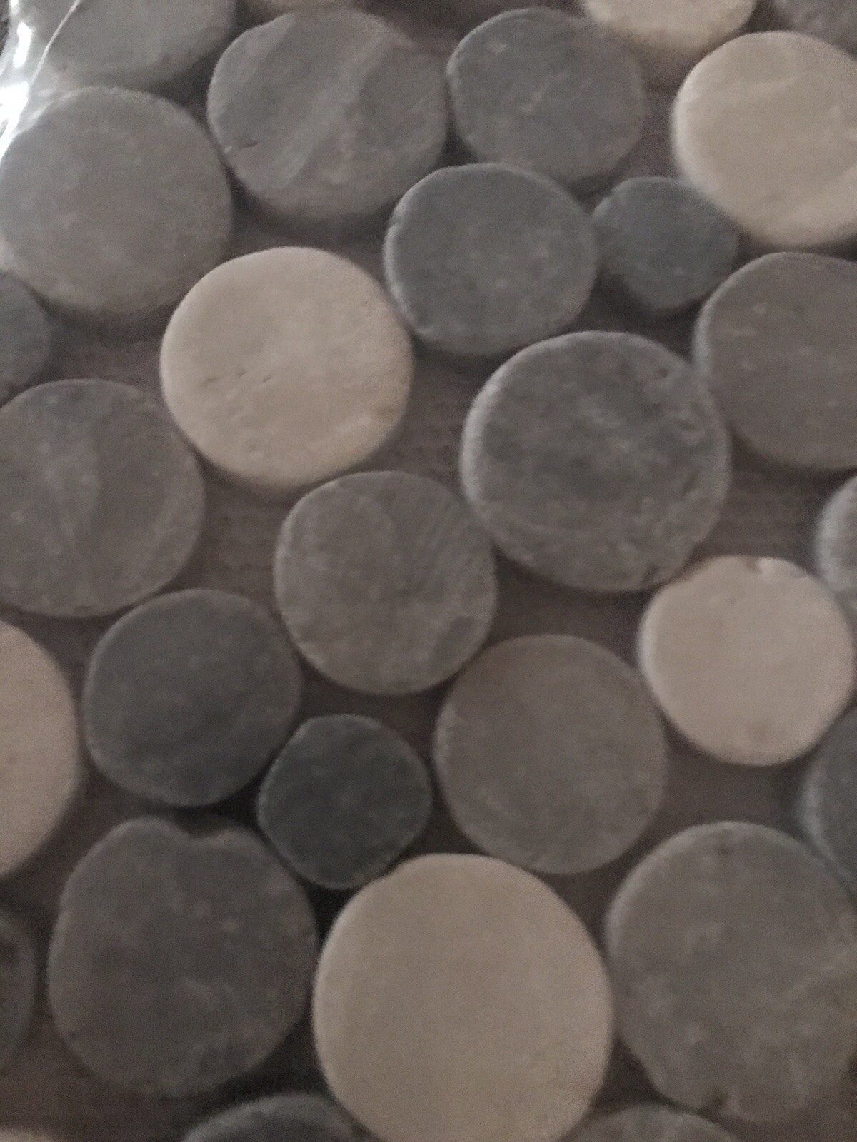 Pebble Stone Tile grey gray 12×12 River Rock Shower Floor Wall niche mosaic new